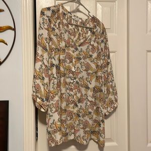Rose & Olive Blouse, Size 1X, $18